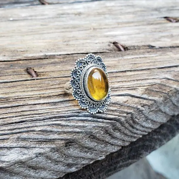 Bague citrine argent