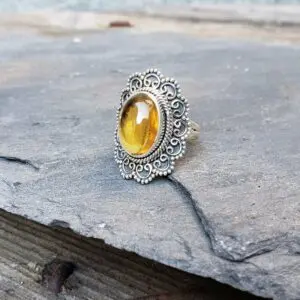 Bague citrine argent