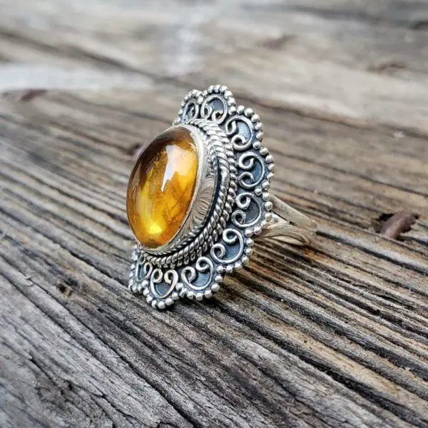 Bague citrine argent