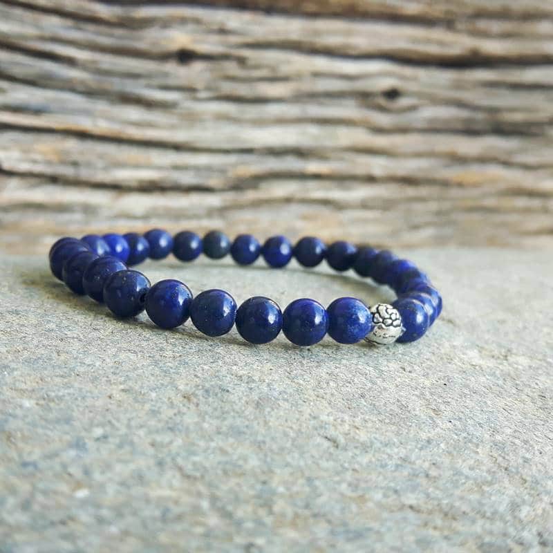 Jaarlijks zelf trommel Mala lapis lazuli armband - OMYOKI fairtrade sieraden