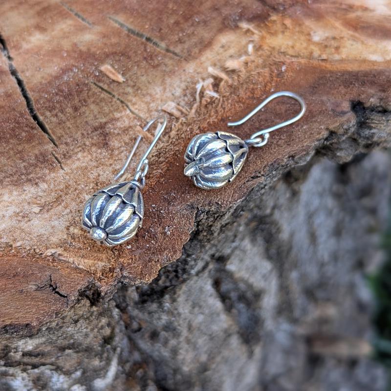 Boucles d'oreilles argent Boutons de Fleur Boucles d'oreilles argent Boutons de Fleur