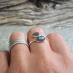 Bague fine en labradorite ajustable