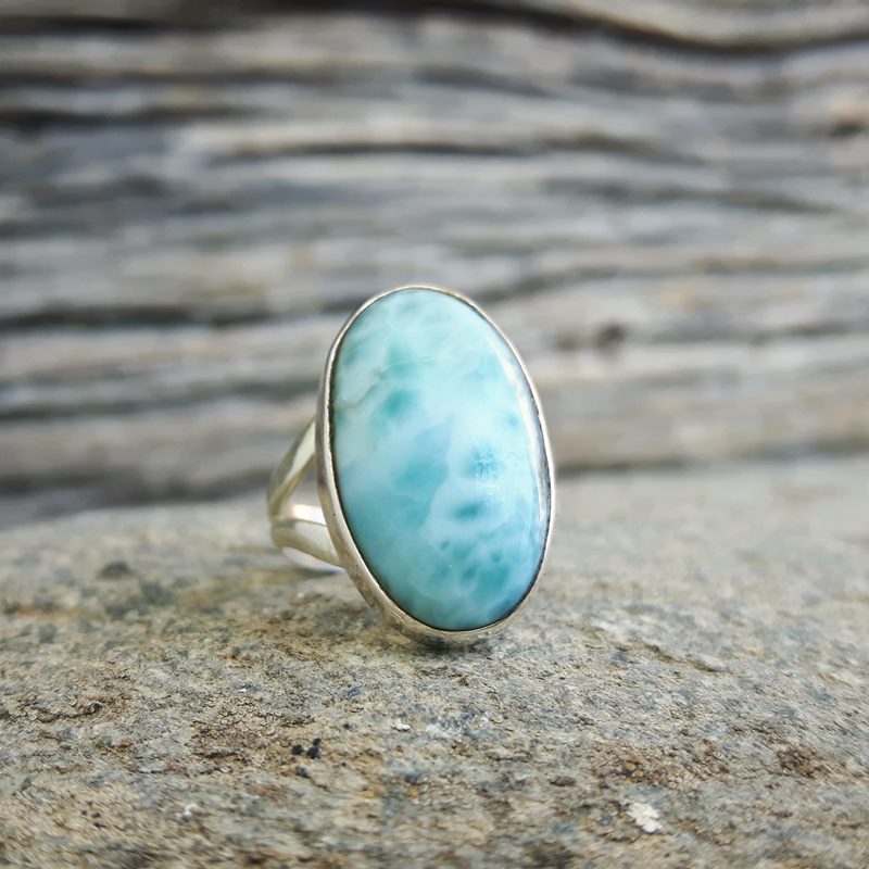 Bague turquoise naturelle - pierre de protection - OMYOKI bijoux