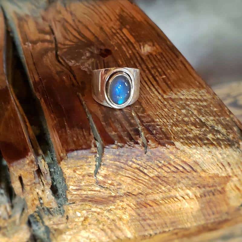 Bague argent et labradorite