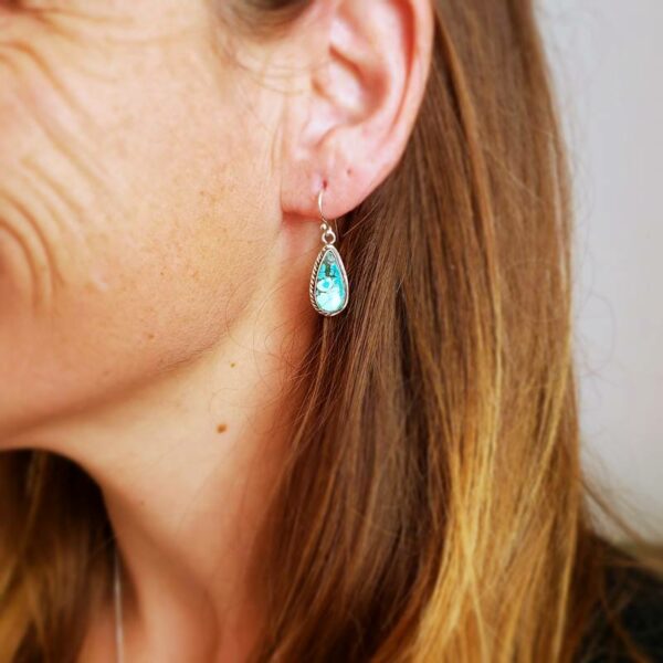 Boucles d'oreilles turquoise pendantes