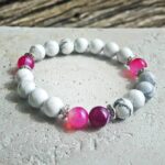 Bracelet en howlite et agate