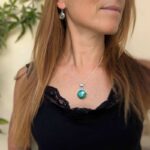 Pendentif argent et malachite NATURE