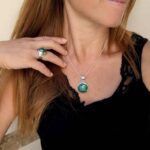 Pendentif malachite argent NATURE