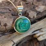 Pendentif malachite argent NATURE