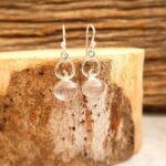 Boucles d'oreilles quartz rose argent