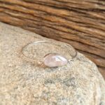 Jonc quartz rose argent VAGUE