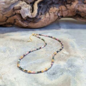 Collier tourmaline multicolore en argent KI