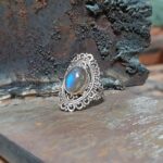 Bague labradorite ethnique