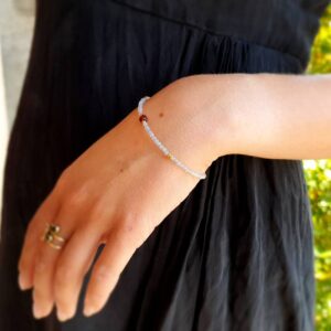 Bracelet labradorite et grenat SAMARKANDE