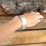 Bracelet manchette argent martelé