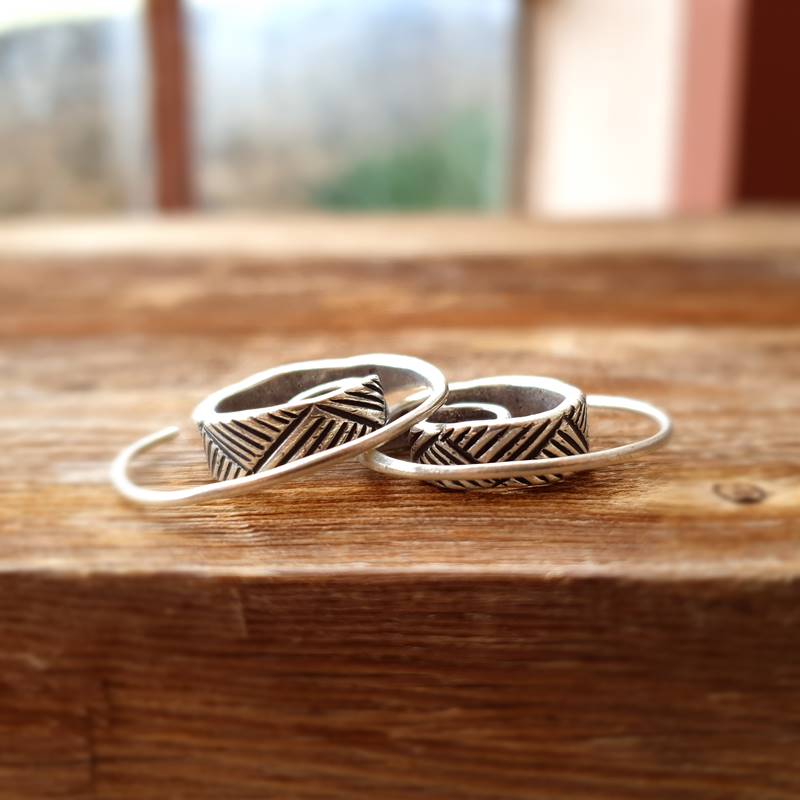 Créoles ethniques argent PATHAÏ Créoles ethniques argent PATHAÏ