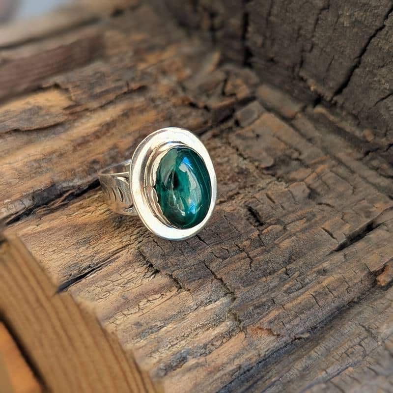 Bague malachite argent JUNGLE Bague malachite argent JUNGLE