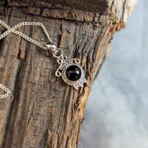 Petit pendentif onyx argent