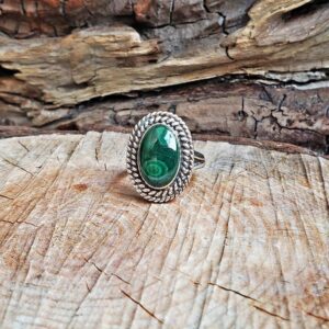 Bague malachite argent