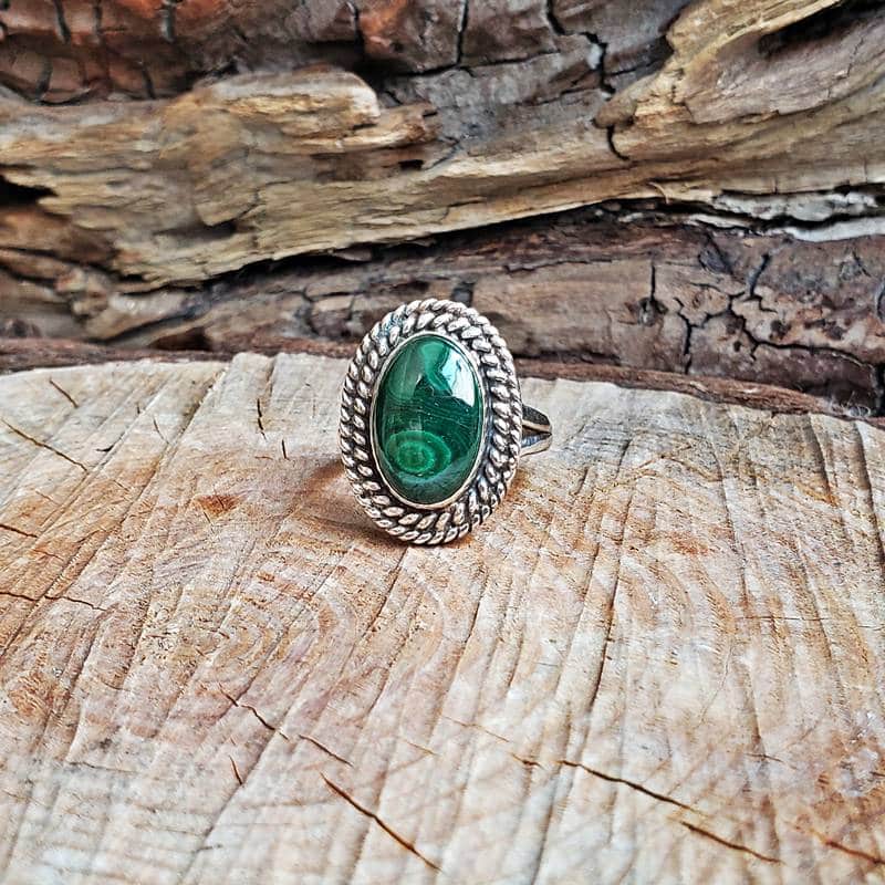 Bague malachite argent Bague malachite argent