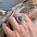 Bague malachite argent