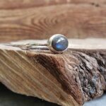 Bague pastille labradorite argent