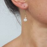 Boucles d'oreilles pierre de lune dorées