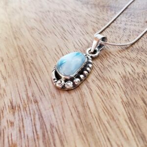 Pendentif larimar argent AMOUR