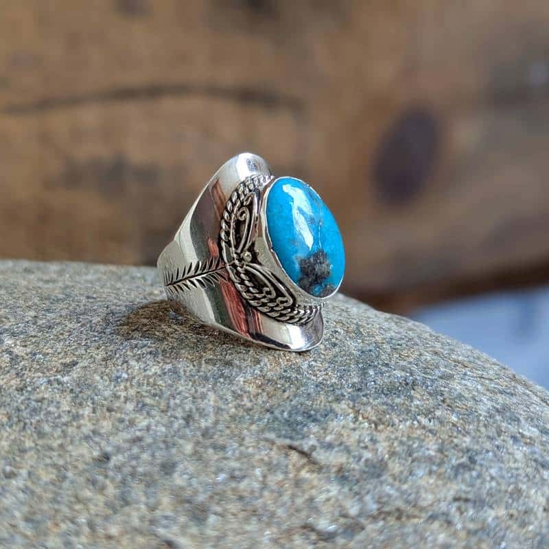 Bague turquoise véritable LHASSA Bague turquoise véritable LHASSA