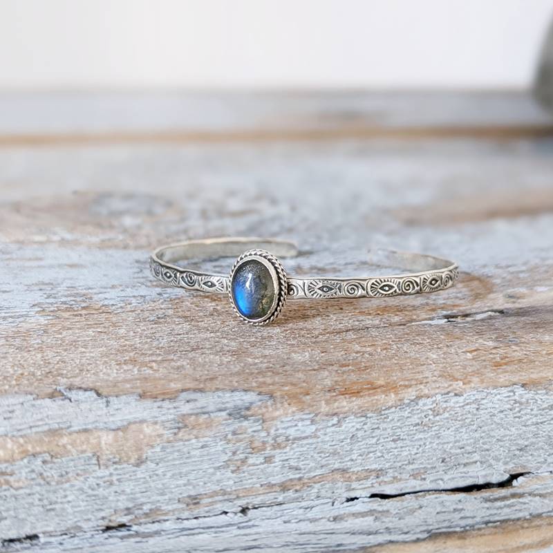 Bracelet jonc labradorite bleu Bracelet jonc labradorite bleu