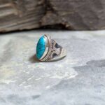 Bague ethnique en argent turquoise