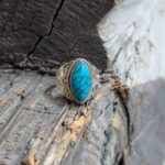 Bague ethnique en argent turquoise