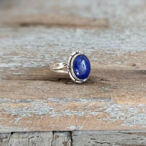 Bague lapis lazuli cabochon