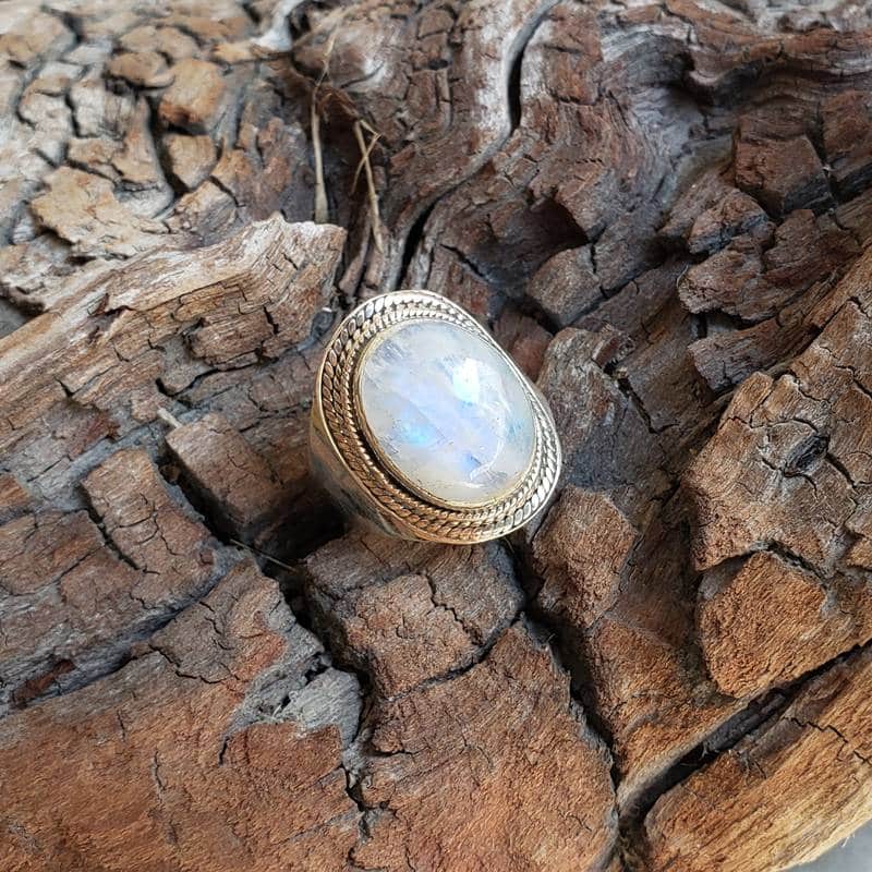 Bague pierre de lune argent Bague pierre de lune argent