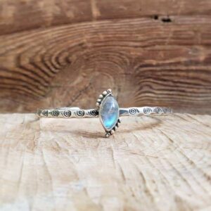 Jonc pierre de lune argent