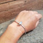 Jonc pierre de lune argent