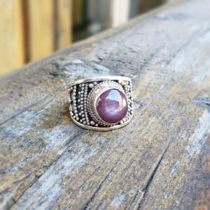 Bague argent et rubis indien