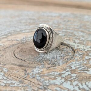 Bague onyx argent