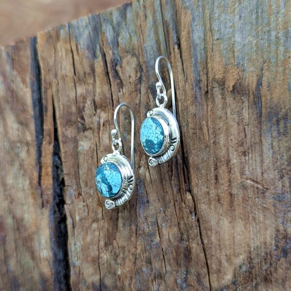 Boucles d'oreilles argent et turquoise BUDA