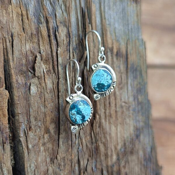 Boucles d'oreilles argent et turquoise BUDA