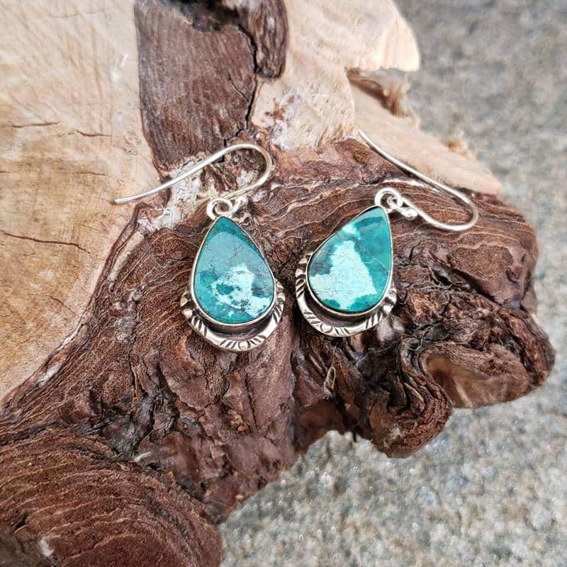 Boucles d'oreilles turquoise KHAMPA Boucles d'oreilles turquoise KHAMPA