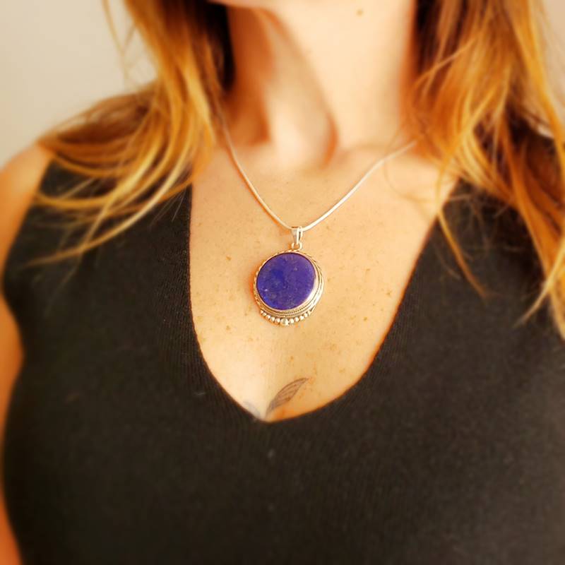 Pendentif lapis lazuli argent