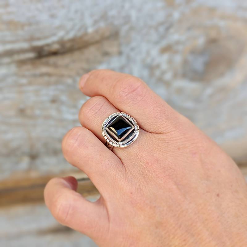 Bague onyx argent