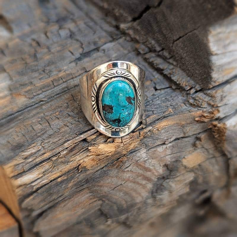 Bague turquoise argent OM Bague turquoise argent OM