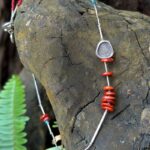 Collieren corail rouge et argent