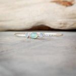 Bracelet jonc argent et calcédoine POÉTIQUE