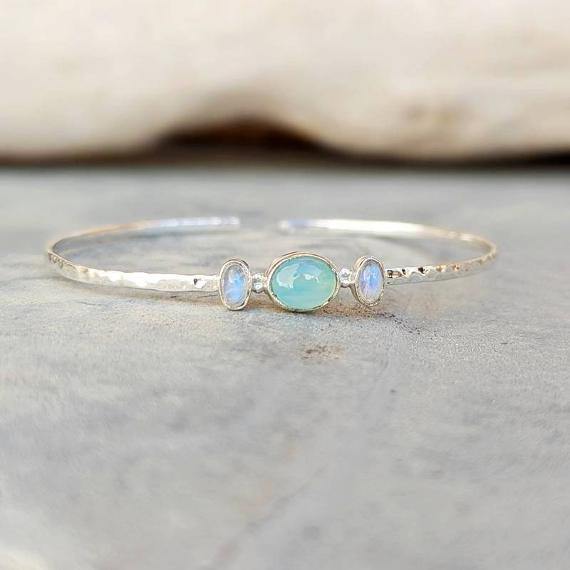 Bracelet jonc argent et calcédoine POÉTIQUE Bracelet jonc argent et calcédoine POÉTIQUE