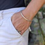 Bracelet en argent martelé tribal