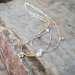 Collier en calcite jaune argent