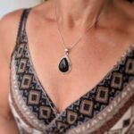 Pendentif argent et onyx goutte